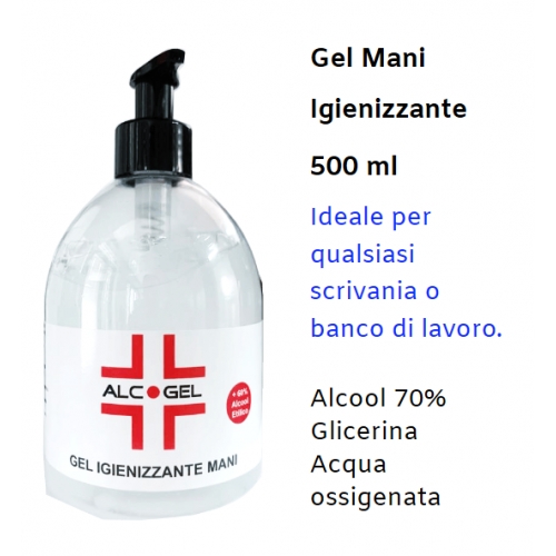 Gel Igienizzante Mani 500ml con DOSATORE