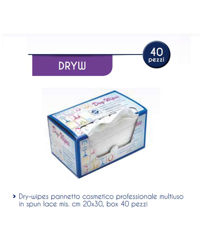 DRY WIPES PANETTO COSMETICO CNF X 40