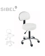 SGABELLO BEAUTY CONFORT BIANCO POMPA SCHIENALE