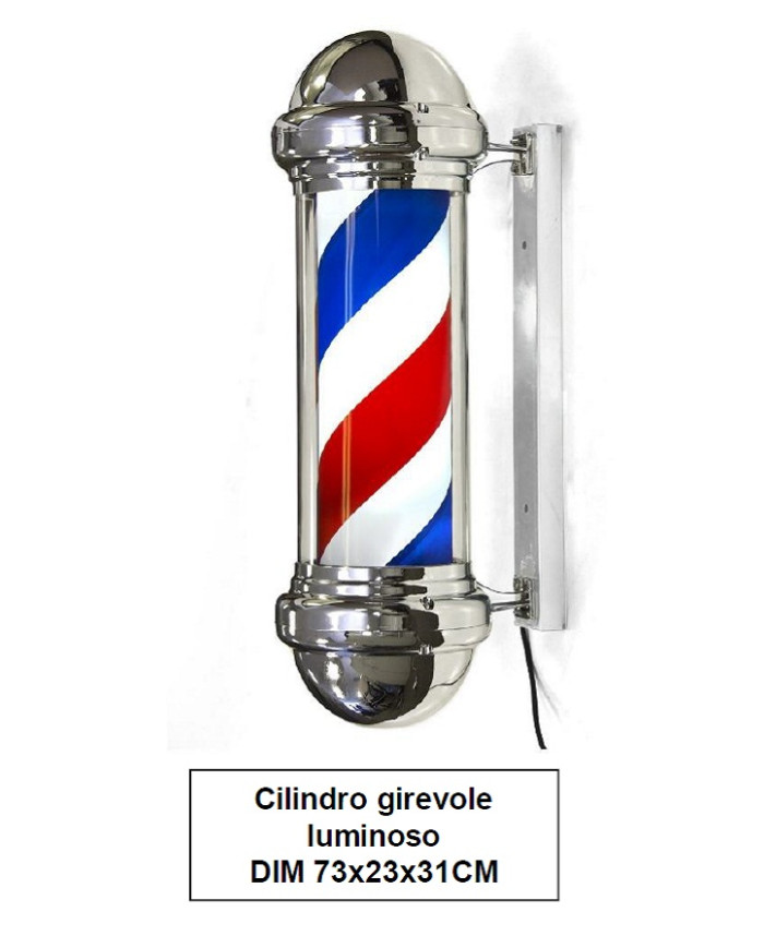 BARBER POLE INSEGNA CILINDRICA VINTAGE LUMINOSA