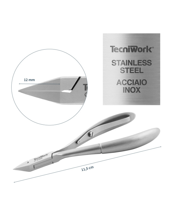 TRONCHESE RETTA ACCIAIO INOX CM 12 - TECNIWORK