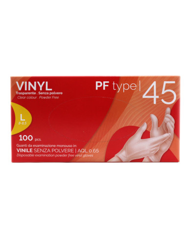 GUANTI IN VINILE SENZA POLVERE CNF 100 PZ MIS L