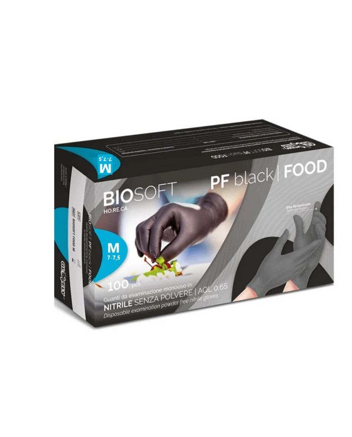 GUANTI IN NITRILE NERO CNF 100 PZ M