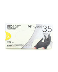 GUANTI IN NITRILE SENZA POLVERE NERO CNF 100 PZ   MIS. L  - AQL 0,65