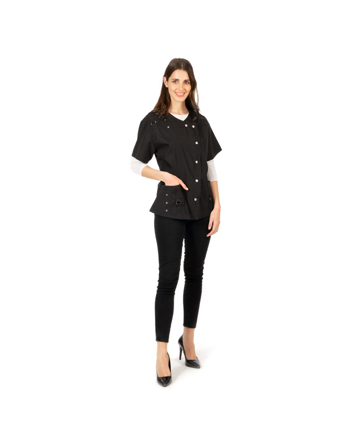 LABOR CASACCA DONNA ADELE NERA CON LACCI E FIBBIE