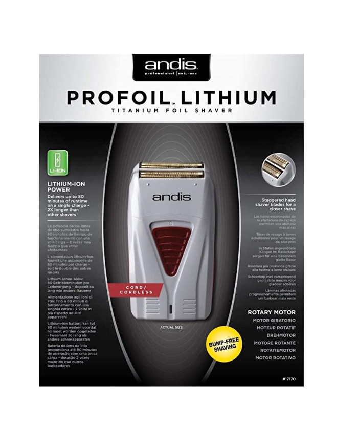 ANDIS RASOIO TS-1 PROFOIL LITHIUM ION GREY