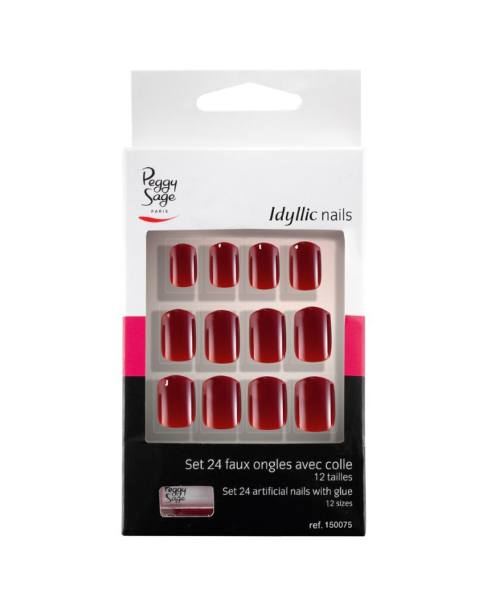 PEGGY SAGE SET 24 UNGHIE IDYLLIC NAILS ROSSE