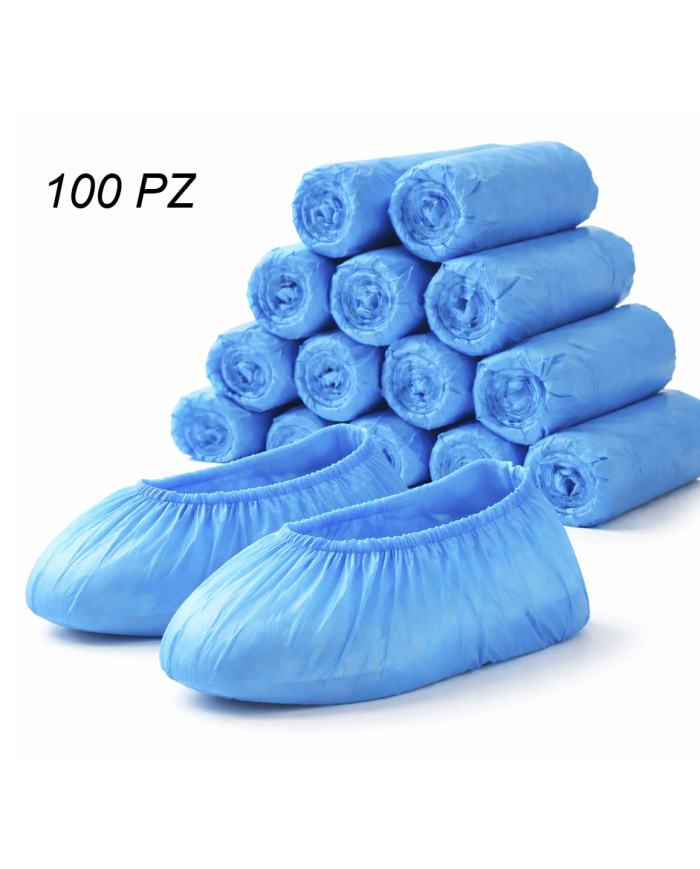 COPRISCARPA MONOUSO BLU C/ELASTICO CNF 100 PZ