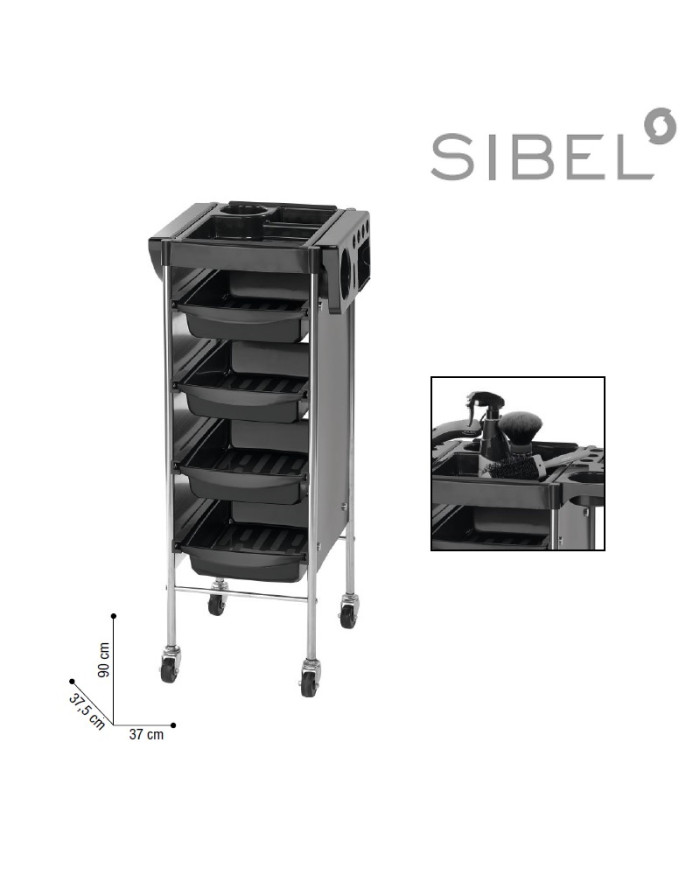 CARRELLO DI SERVIZIO PASSY NERO