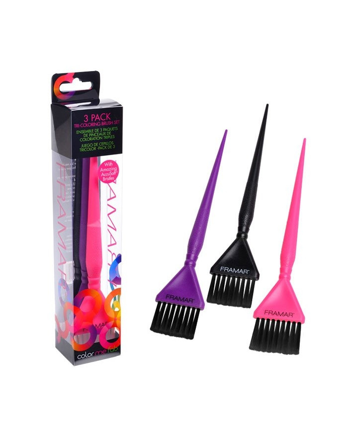 FRAMAR TRI COLORED BRUSH SET 3 PZ N/R/V