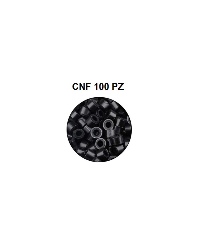 MICRO RING ANELLI C/SILICONE NERO CNF 100 PZ