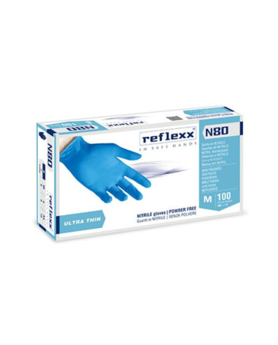GUANTI IN NITRILE BLU CNF 100 PZ M