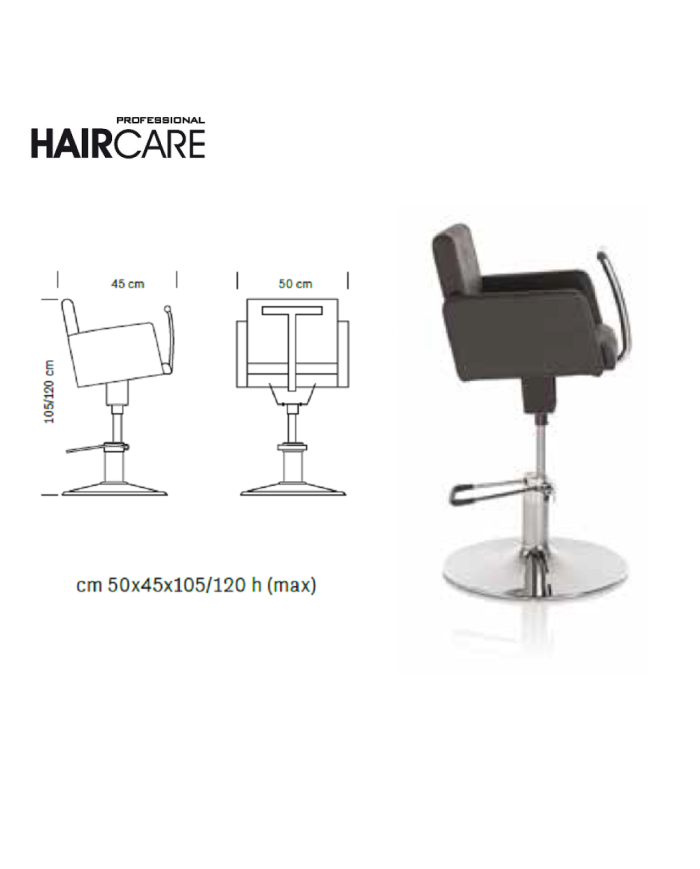 POLTRONA BARBIERE HAIR JUNIOR NERA CON POMPA