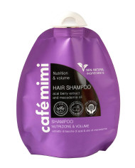 Café Mimi Shampoo Nutrizione & Volume, Estratto di bacche di Acai & Olio di Macadamia, 250 ml