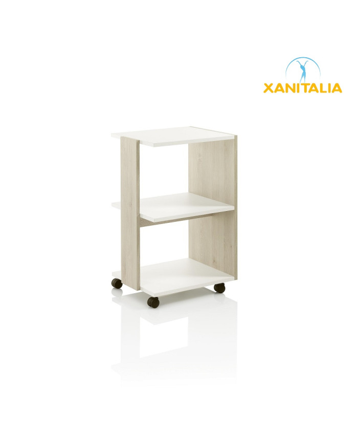 CARRELLO TRE RIPIANI BICOLORE TROLLEY NATURAL SPA