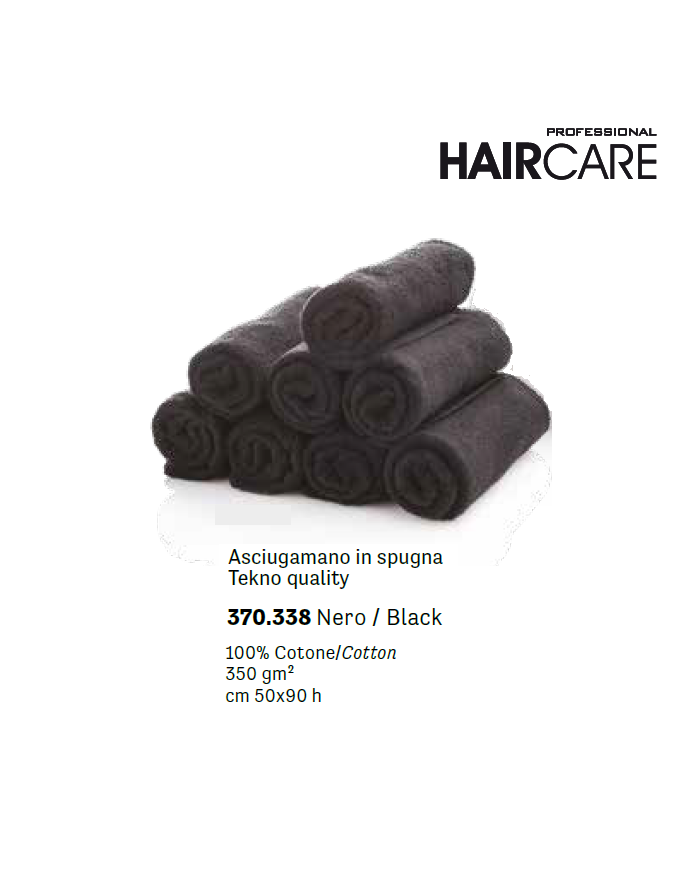 ASCIUGAMANO IN SPUGNA NERO 50X90 CM
