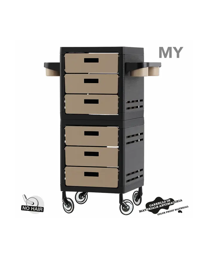 CERIOTTI CARRELLO MY 6 CASSETTI NERO/CAPPUCCINO