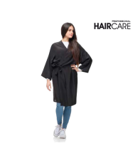 KIMONO PROFESSIONALE IN SATIN NERO EXTRALONG
