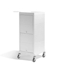 CARRELLO "DISCRETE" BIANCO CON CASSETTI A SCOMPARSA E RUOTE ALTE - SIBEL