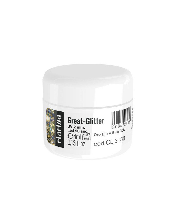 CLARISSA NAILS GREAT GLITTEL GEL UV/LED ORO-BLU 4M