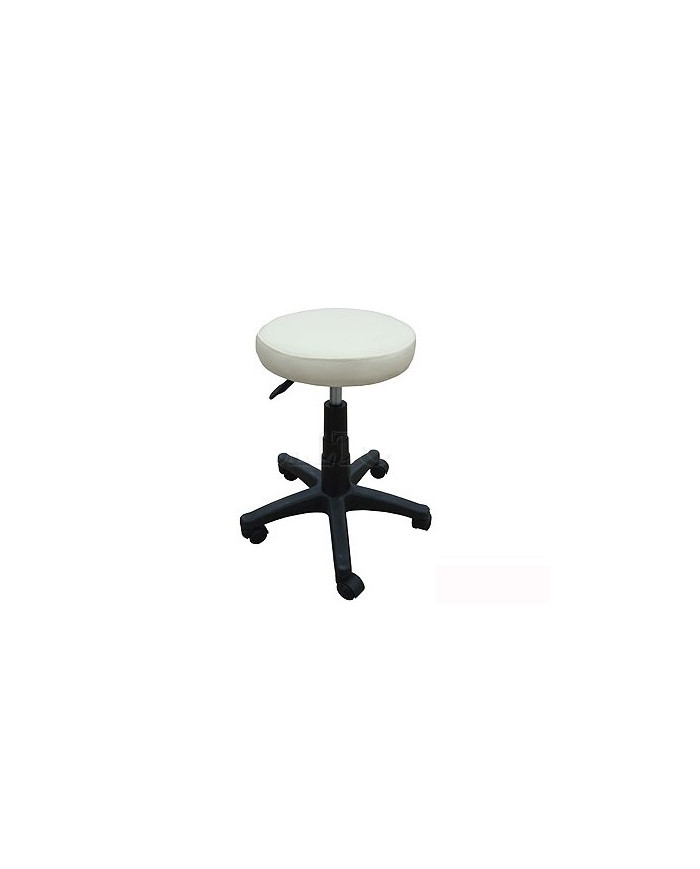 SGABELLO ESTETICA BIANCO BASSO POMPA BASE NERA