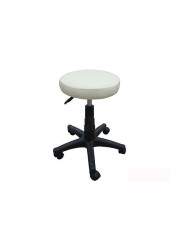 SGABELLO ESTETICA BIANCO BASSO POMPA BASE NERA