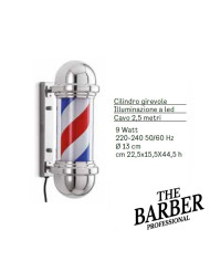 INSEGNA DA BARBIERE BARBER POLE INDOOR ARGENTO