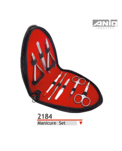 SET STRUMENTI MANICURE INOX BORSELLO NERO