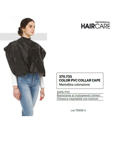MANTELLA COLOR PVC COLLAR CAPE BLACK