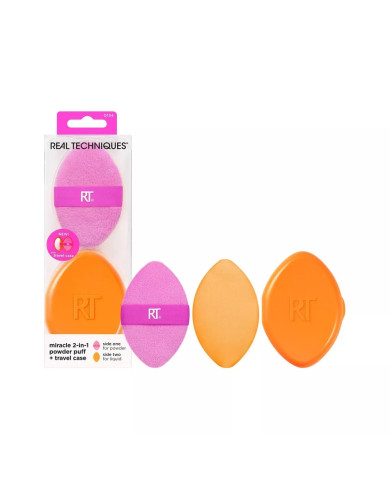 MIRACLE 2 IN 1 POWDER PUFF +TRAVEL CASE REAL