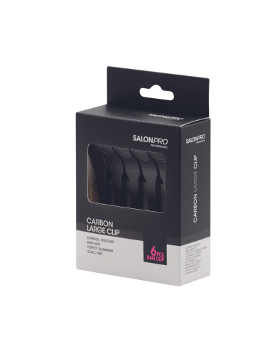 CLIP ACCONCIATURA LARGA DENTATA 6PZ NERA PLASTICA