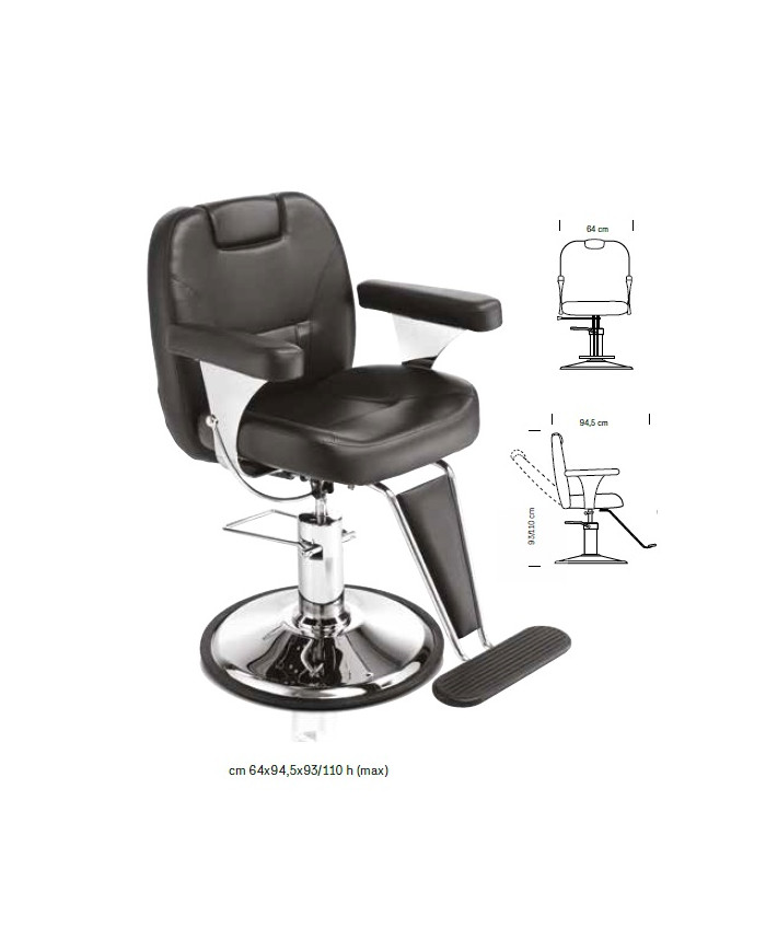 POLTRONA HAIR SIVIGLIA  ECO PELLE NERA BASE ROTOND