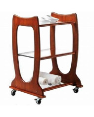 carrello estetica zen legno e vetro