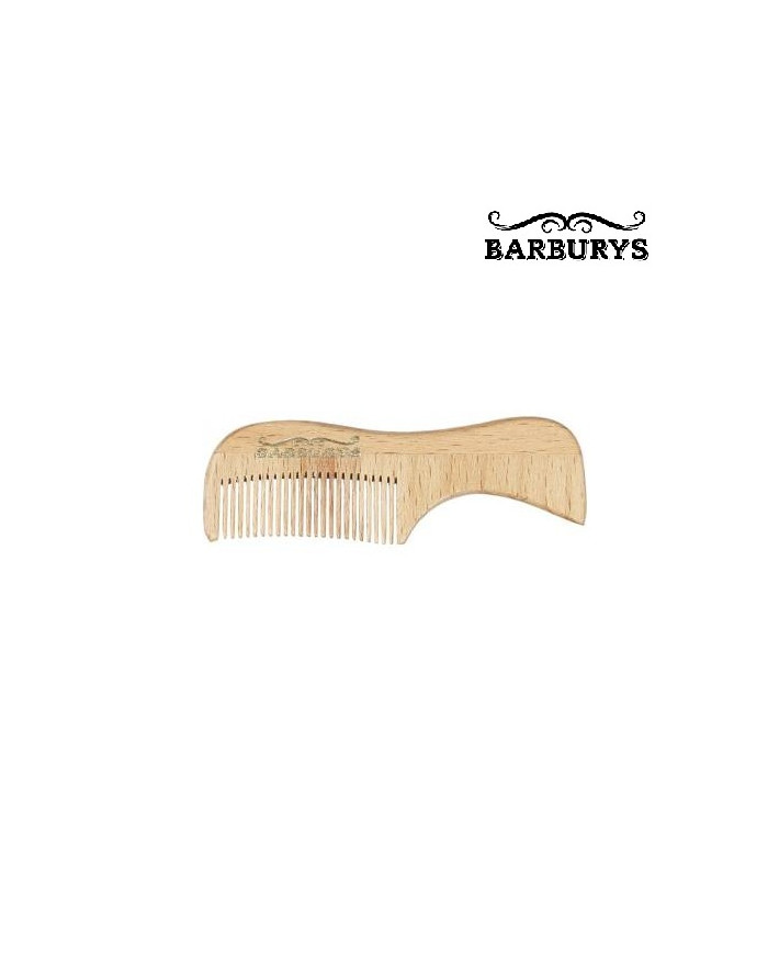 PETTINE LEGNO BAFFI E BARBA MINI CON MANICO BARBUR
