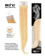 she fashion tape basic capelli umani cnf 10 ciocche x 4 cm biadesive - colore 6