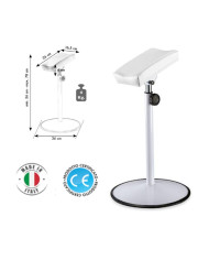 POGGIAPIEDI BIANCO CON BASE METALLICA TONDA