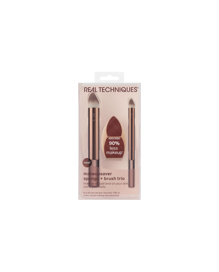 MAKEUPSAVER SPONGE + BRUSH  TRIO REAL TECHNIQUE