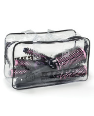 SET 5 SPAZZOLE TERMICHE PURE PINK 13-20-25-33-43 MM CON BORSA KIEPE