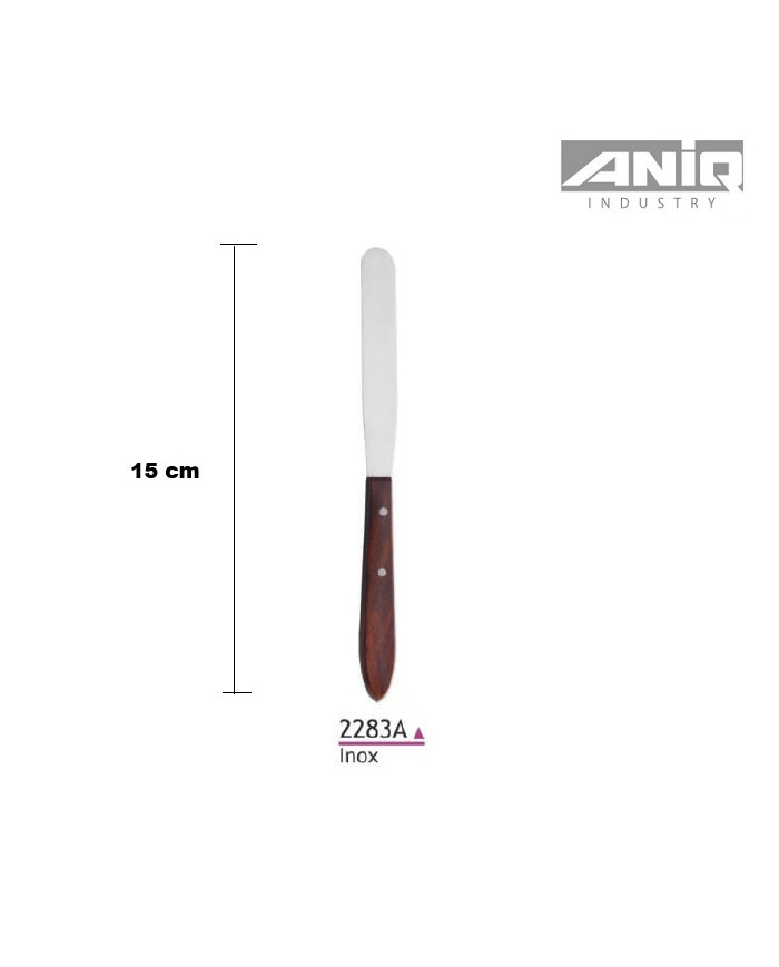 SPATOLINA DRITTA INOX MANICO LEGNO MINI