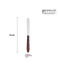 SPATOLINA DRITTA INOX MANICO LEGNO MINI