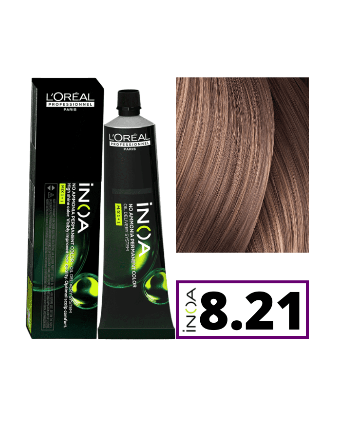 LOREAL INOA 8.21 BIONDO CHIARO IRISE CENE 60 GR