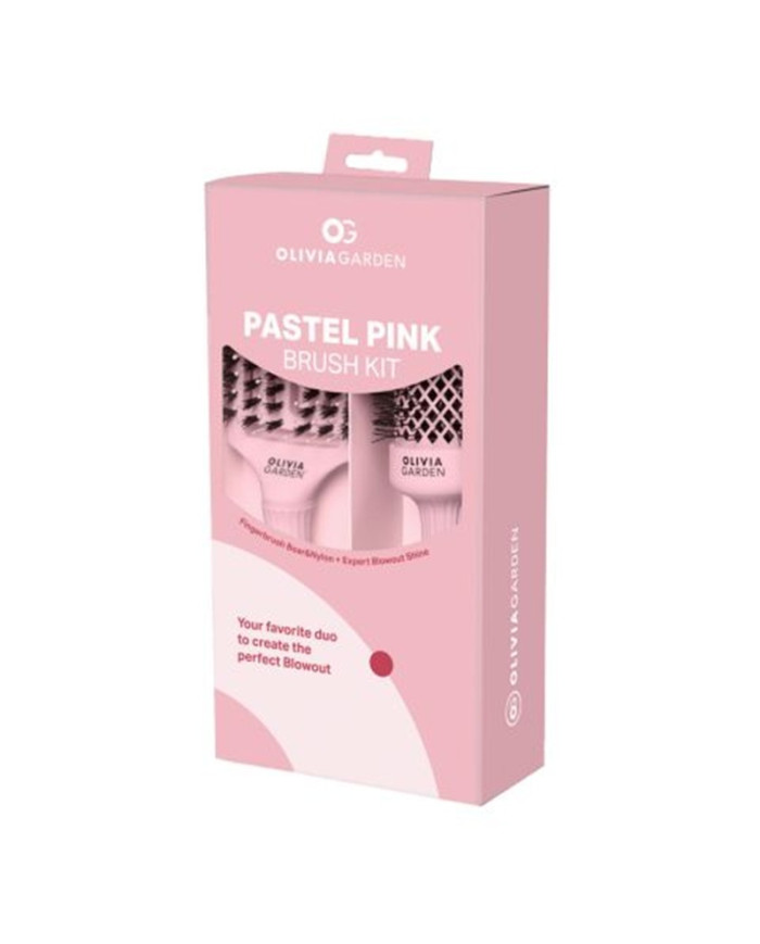 OLIVIA GARDEN PASTEL PINK BRUSH KIT ( 1 + 1 )