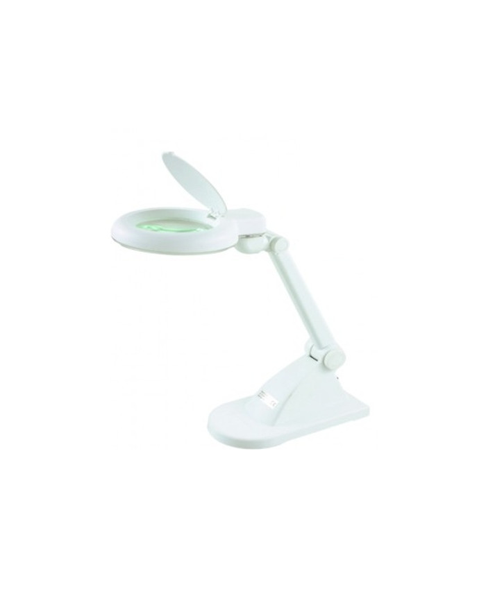 LENTE LAMPADA DA TAVOLO CON BASE BIANCA