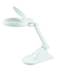 LENTE LAMPADA DA TAVOLO CON BASE BIANCA