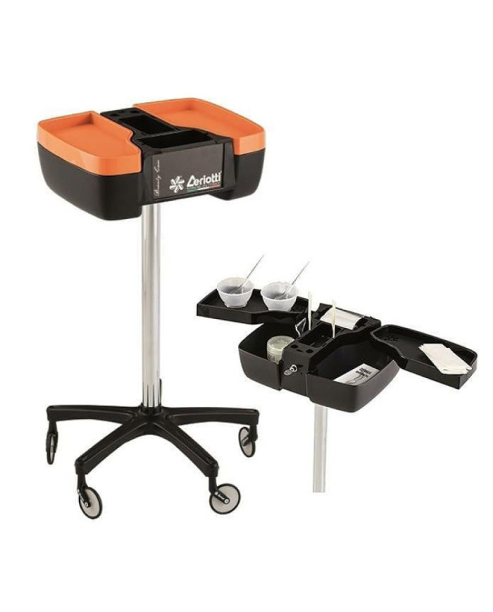 CERIOTTI CARRELLO BEAUTY CASE NERO/ARANCIO