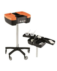 CERIOTTI CARRELLO BEAUTY CASE NERO ARANCIO CON RUOTE ALTE