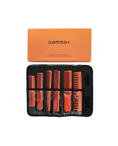 GAMMA+ SET 5 PETTINI BARBER IN ASTUCCIO - ARANCIO