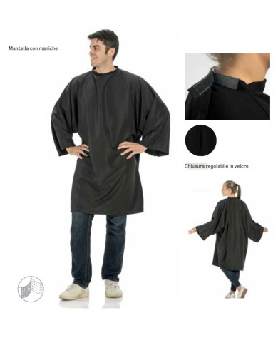 MANTELLA CONFORT PRO VELCRO CON MANICHE NERA