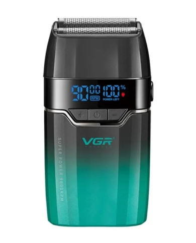 VGR SHAVER CORDLESS V-308 DUAL FOIL SALON GREEN