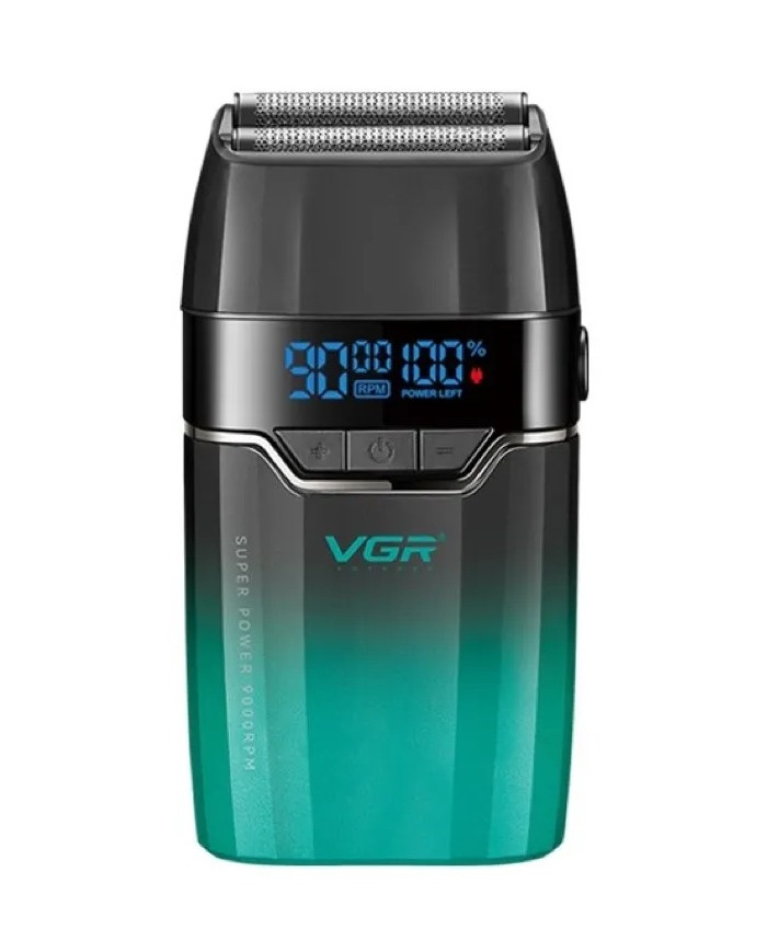 VGR SHAVER CORDLESS V-308 DUAL FOIL SALON GREEN